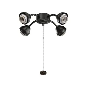13 In. 4 LED Lights Bent Arm Fitter Ceiling Fan Light Kit, Antique Pewter Finish