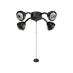 13 In. 4 LED Lights Bent Arm Fitter Ceiling Fan Light Kit, Distressed Black Finish