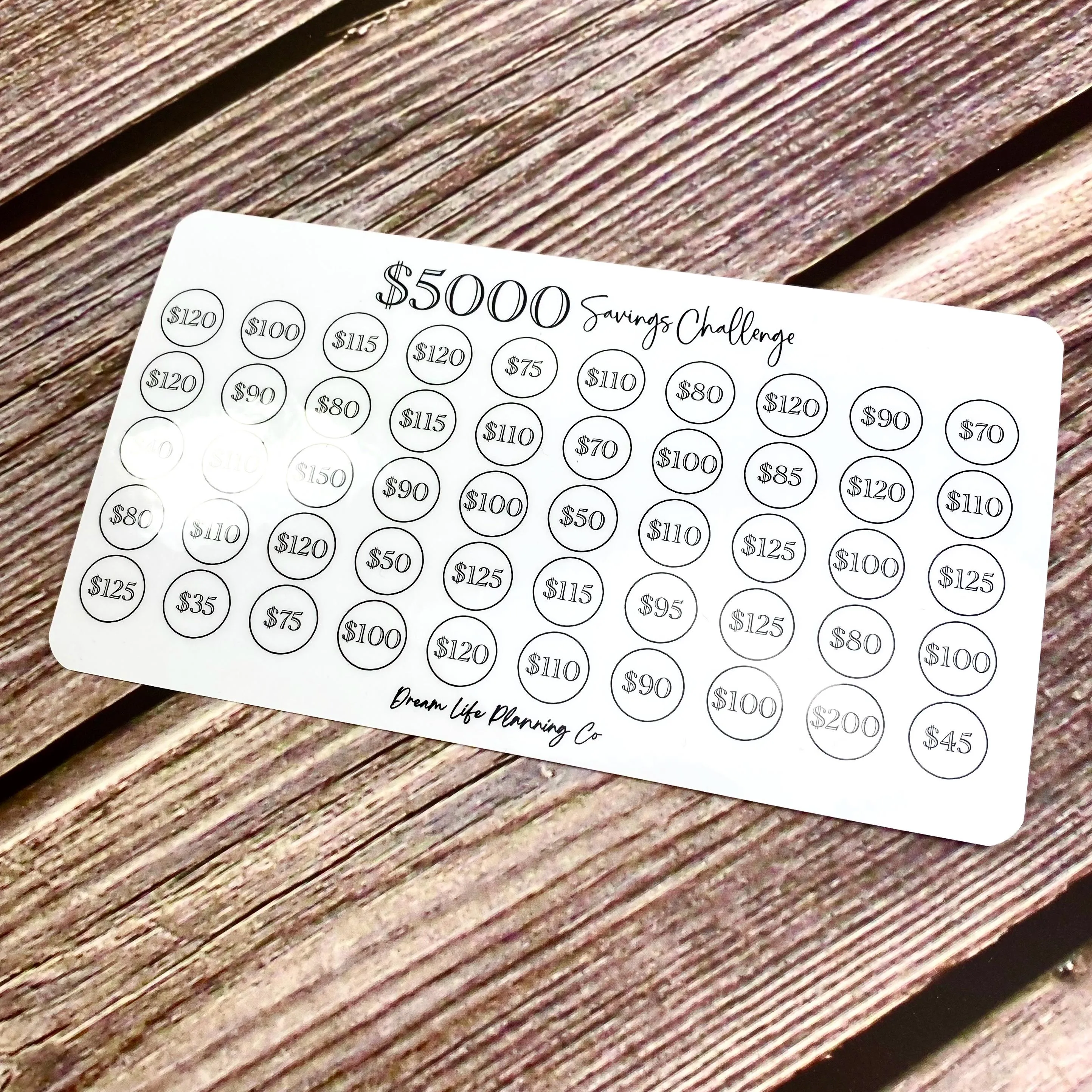 1K 2K 3K 5K Laminated Savings Challenge Cards