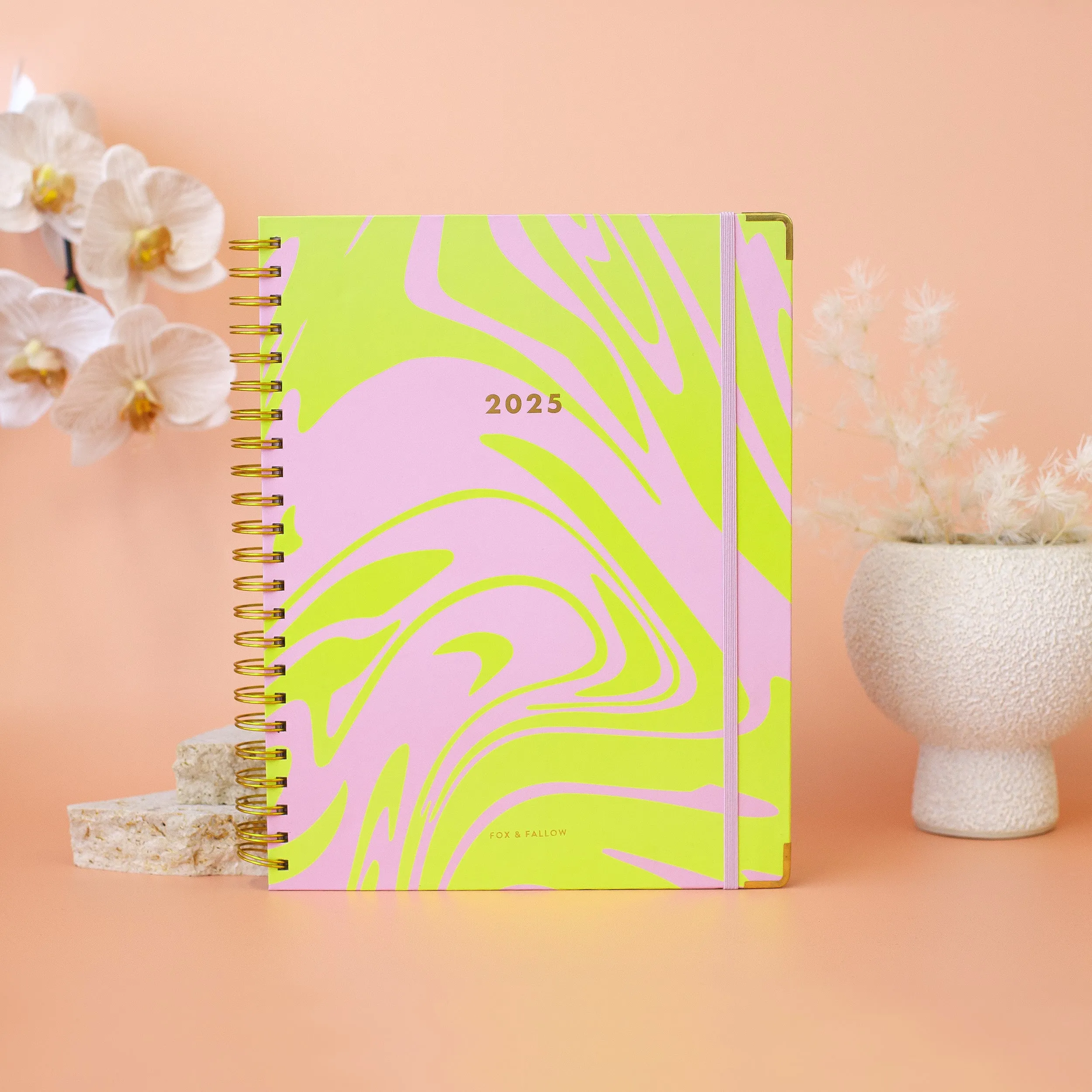 2025 A4 Academic Vertical Planner - Acid Wash
