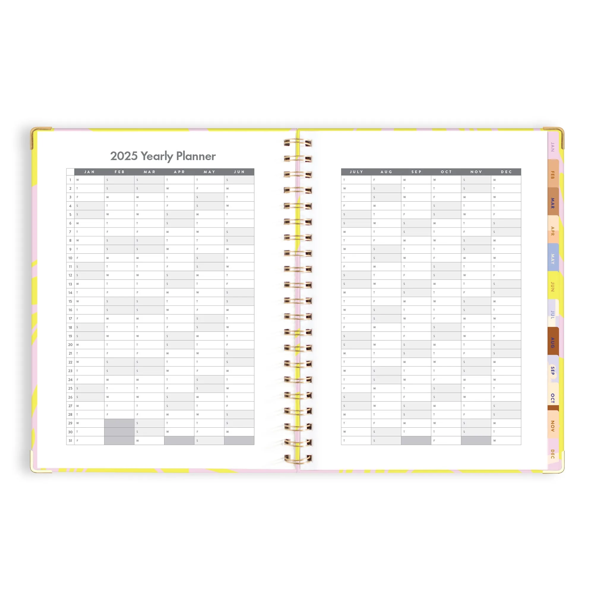 2025 A4 Academic Vertical Planner - Acid Wash