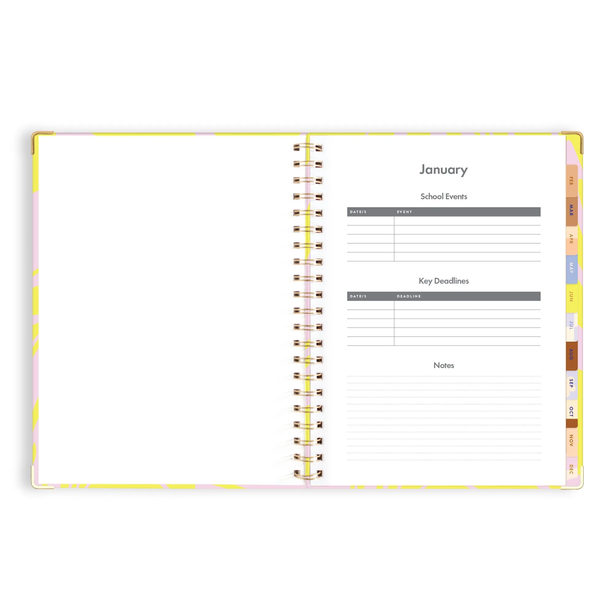 2025 A4 Academic Vertical Planner - Acid Wash