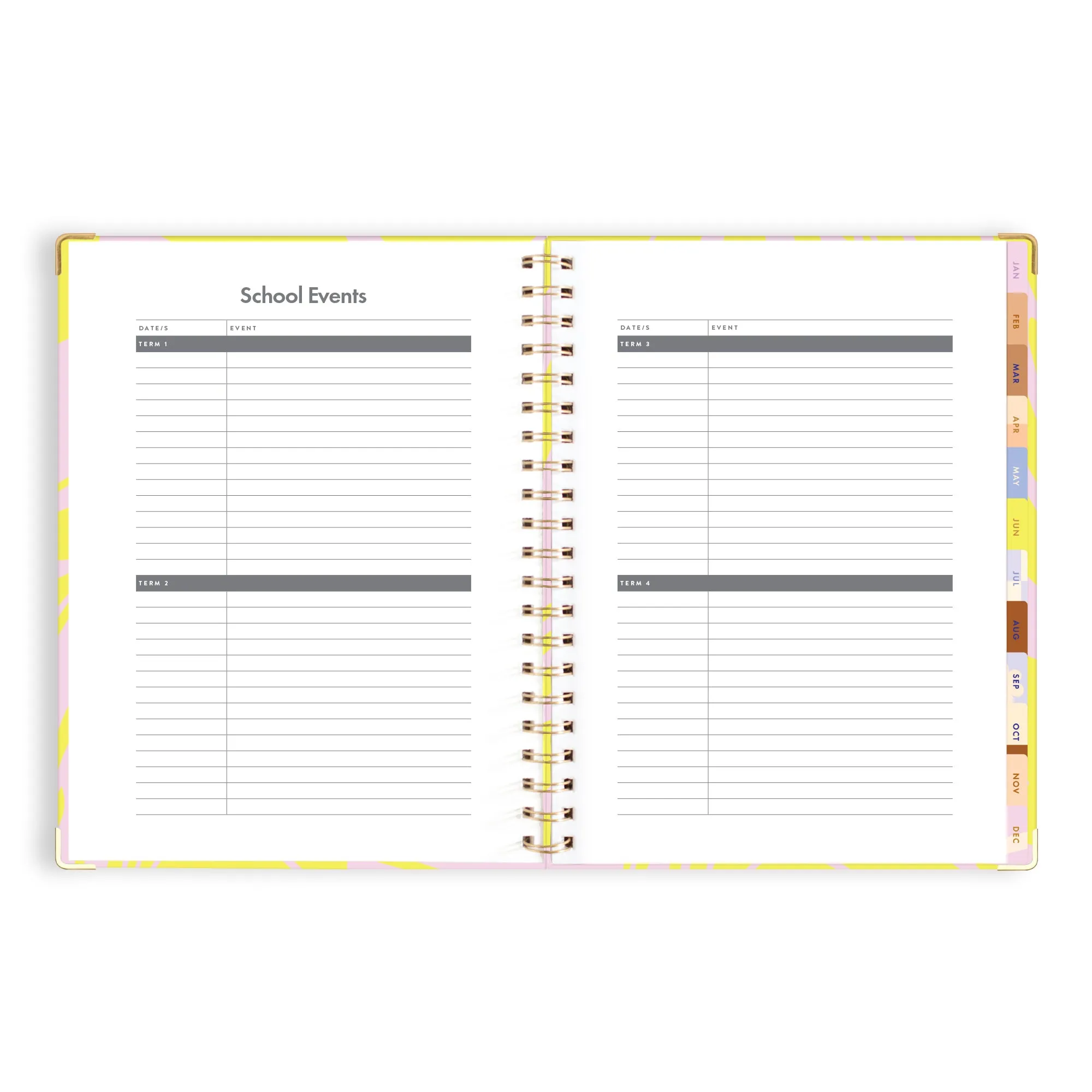 2025 A4 Academic Vertical Planner - Acid Wash