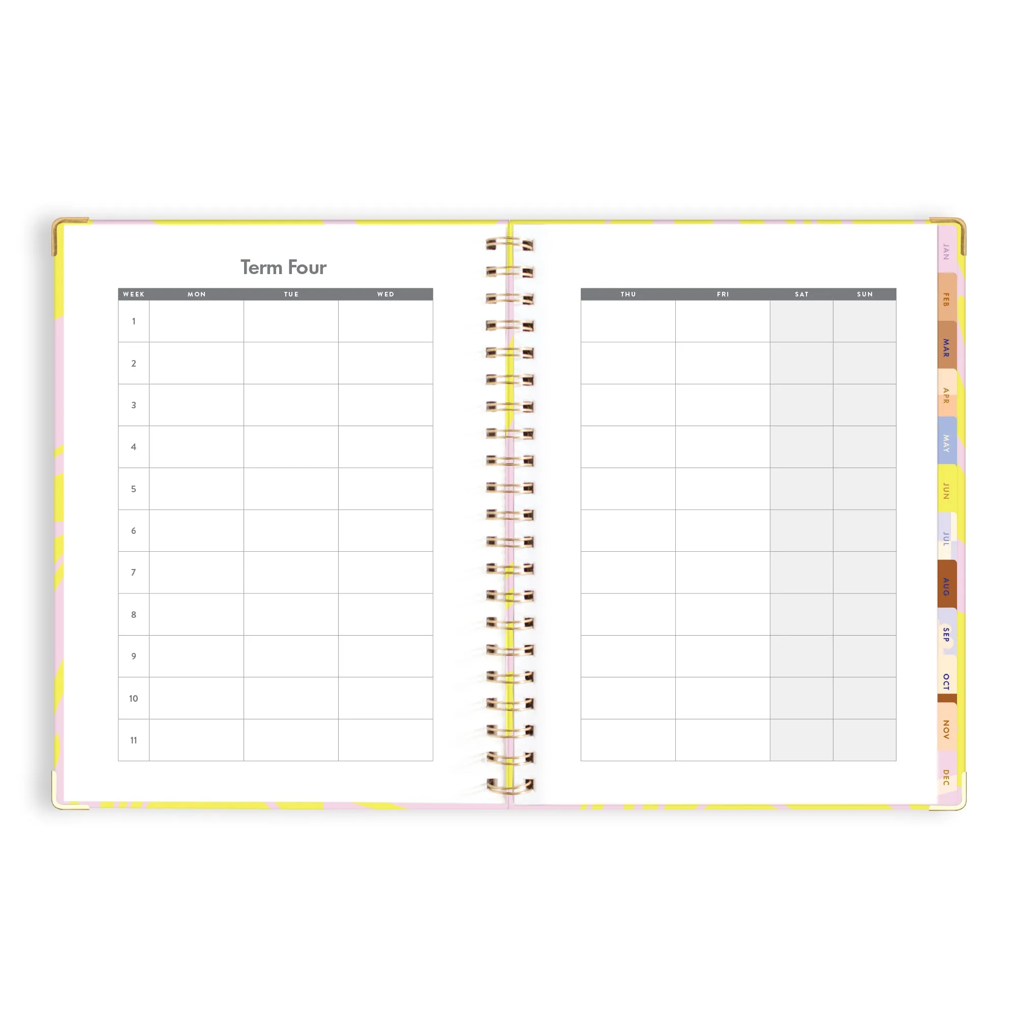 2025 A4 Academic Vertical Planner - Acid Wash
