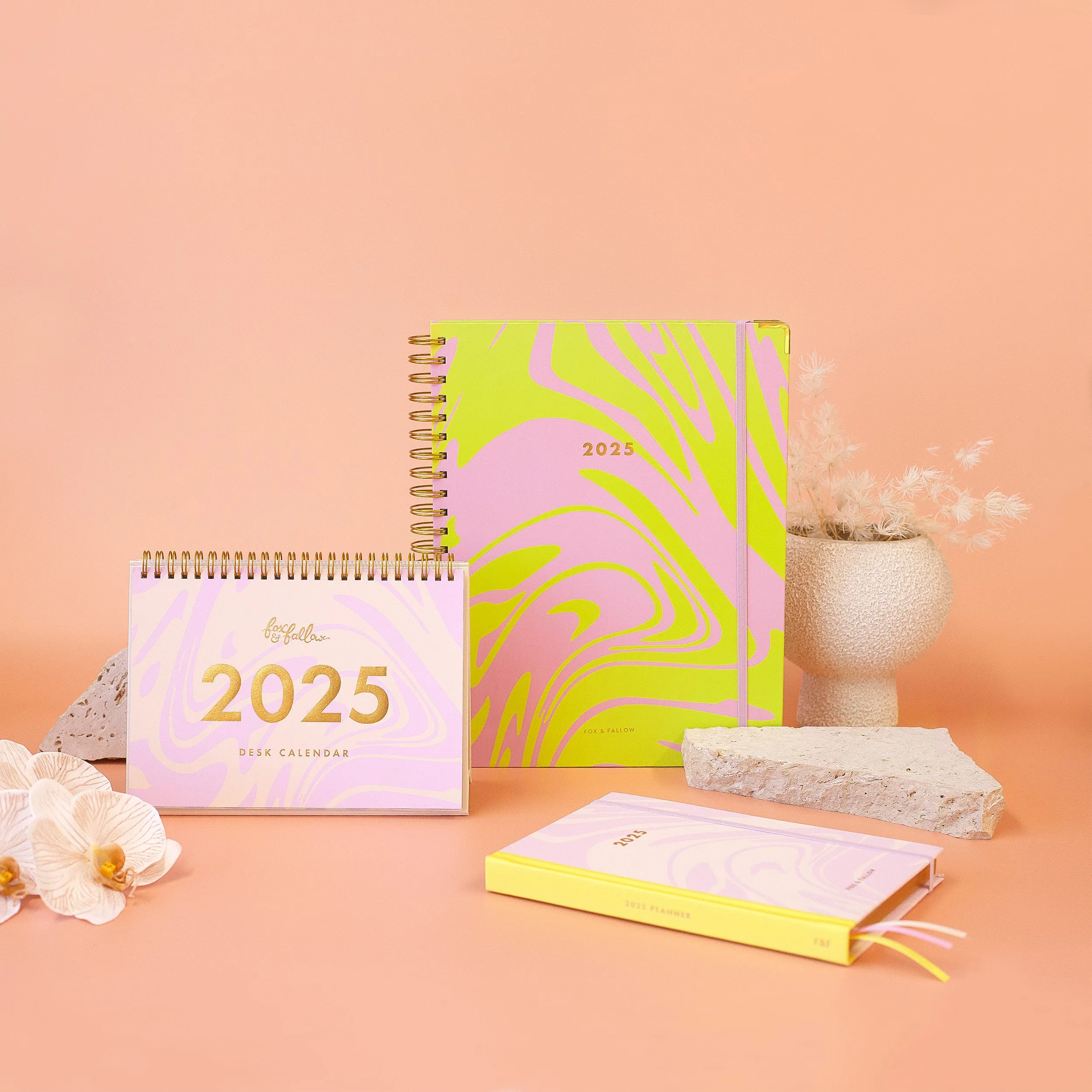 2025 A4 Academic Vertical Planner - Acid Wash
