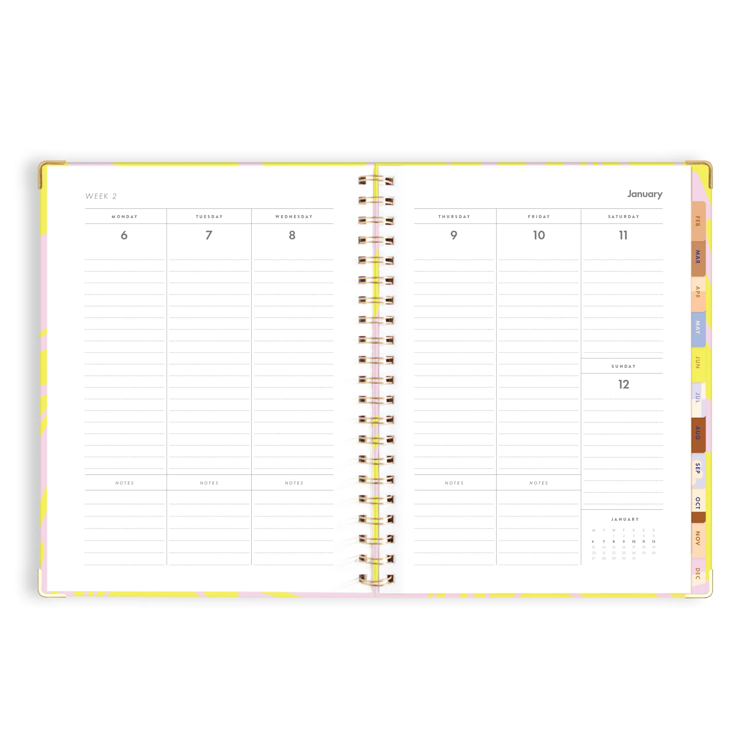 2025 A4 Academic Vertical Planner - Acid Wash