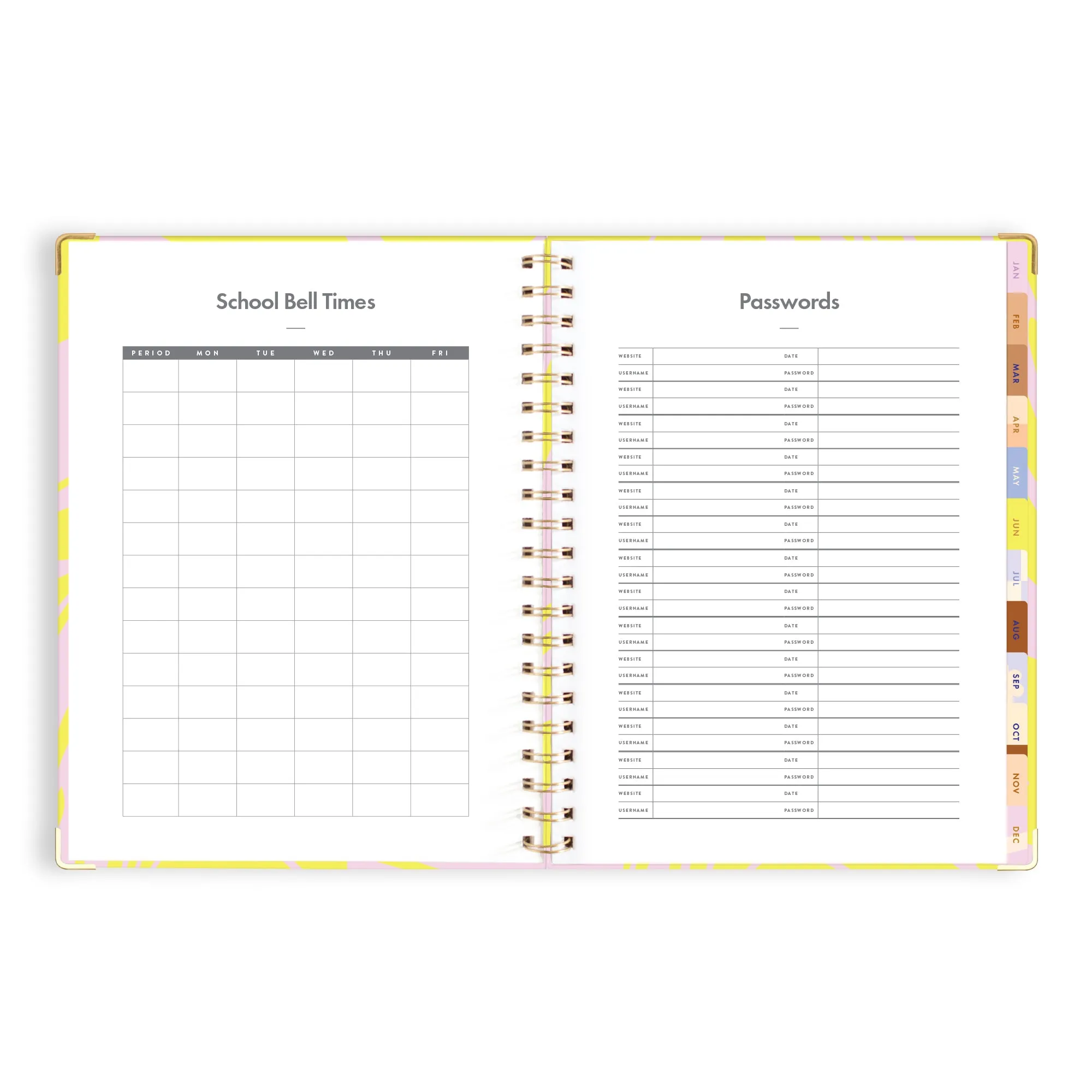 2025 A4 Academic Vertical Planner - Acid Wash