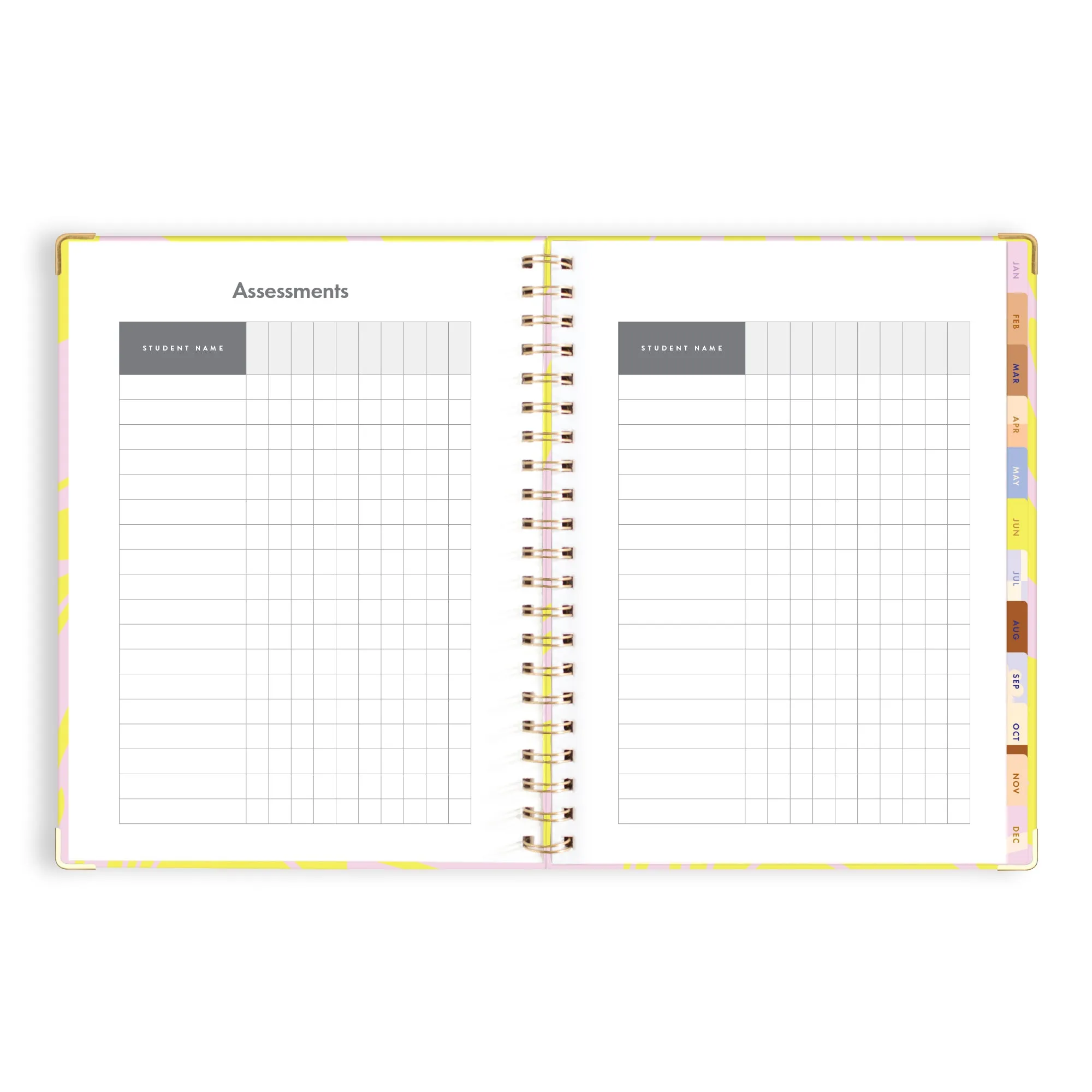 2025 A4 Academic Vertical Planner - Acid Wash