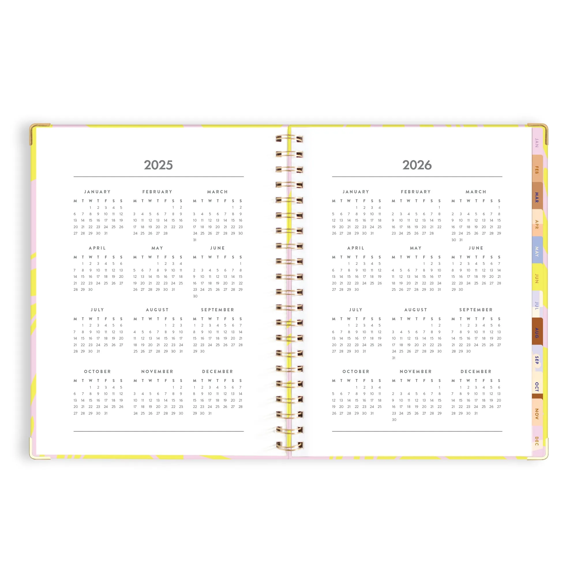 2025 A4 Academic Vertical Planner - Acid Wash