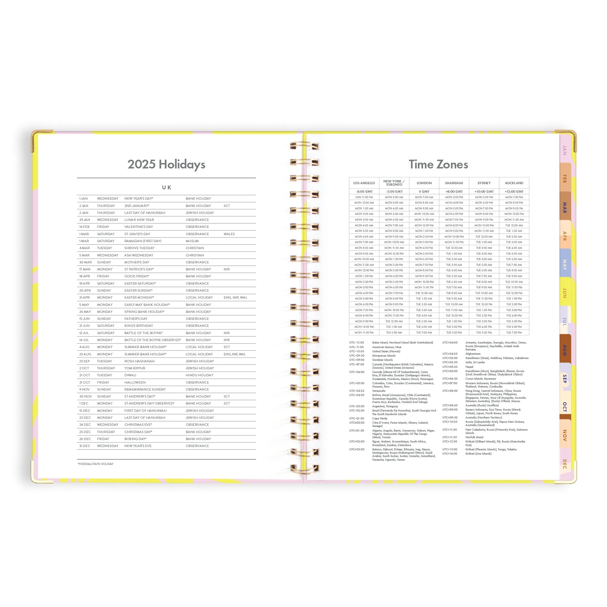 2025 A4 Academic Vertical Planner - Acid Wash