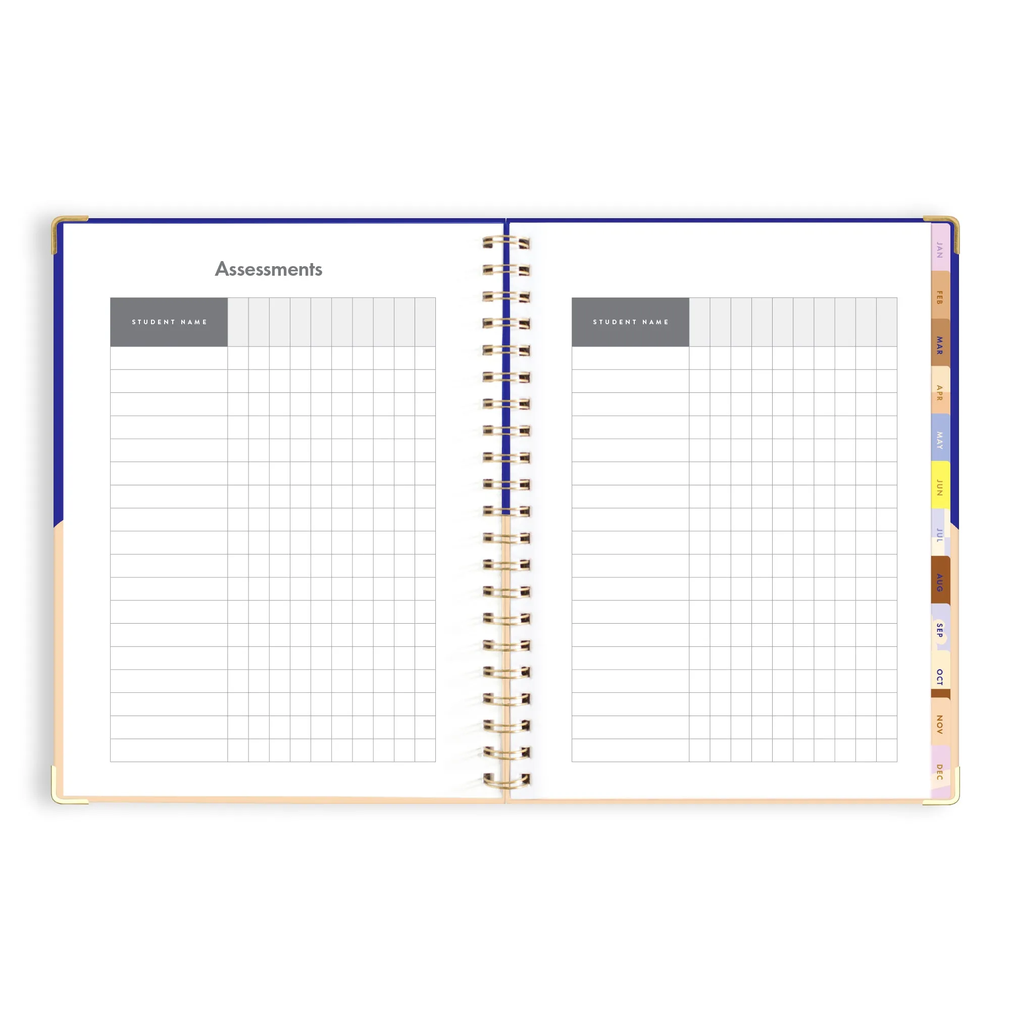 2025 A4 Academic Vertical Planner - Cobalt Ripple