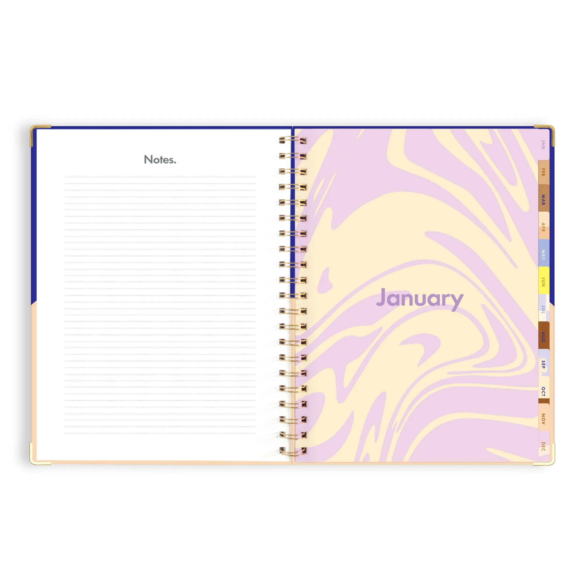 2025 A4 Academic Vertical Planner - Cobalt Ripple