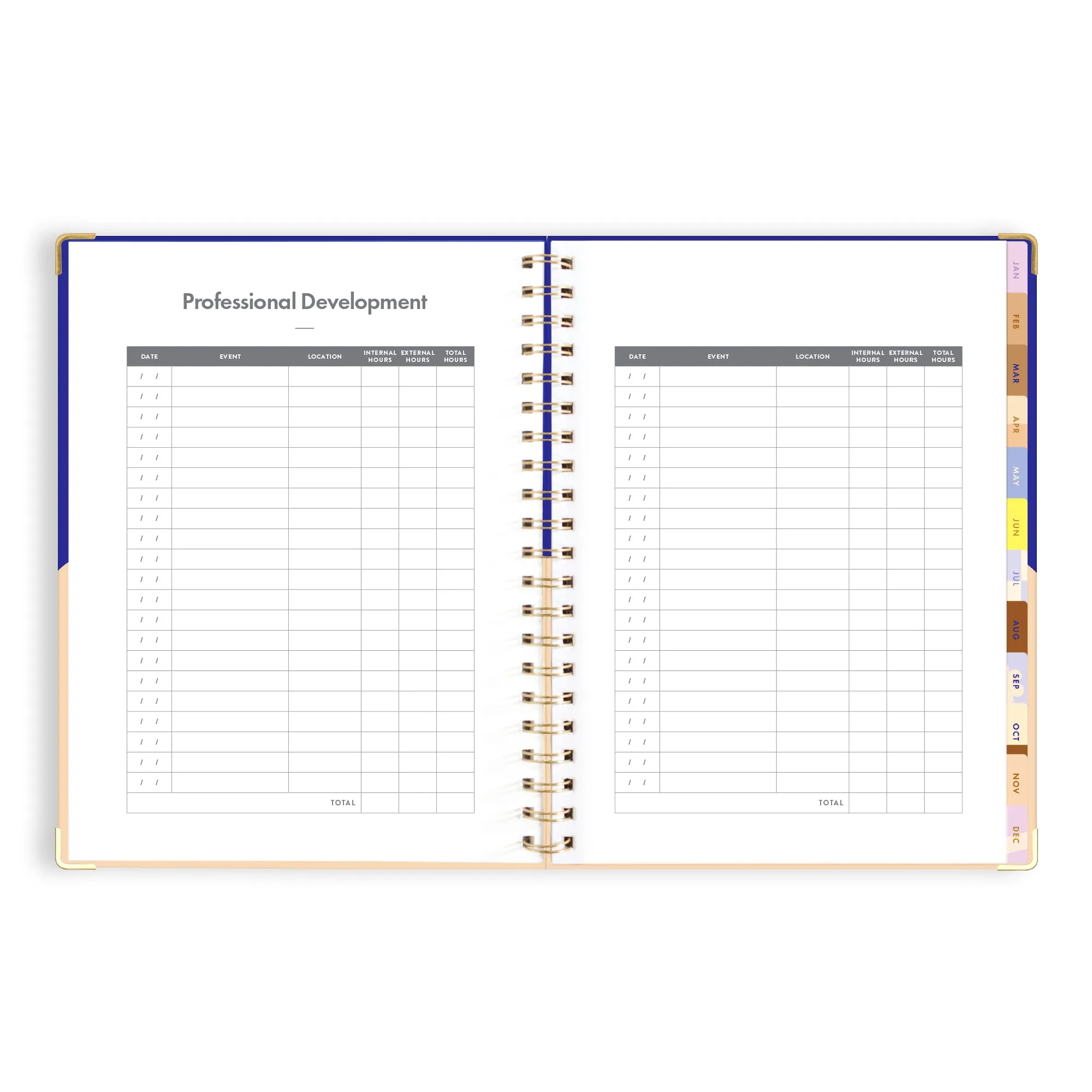 2025 A4 Academic Vertical Planner - Cobalt Ripple