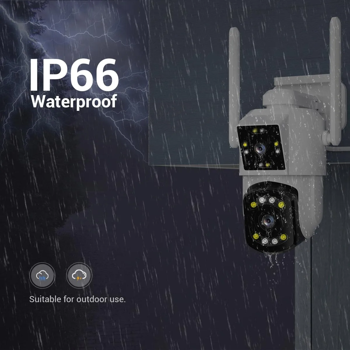 2MP Dual Lens Dual Screen Wifi Camera | Two-Way Voice | Motion Detection | Cloud Storage Support