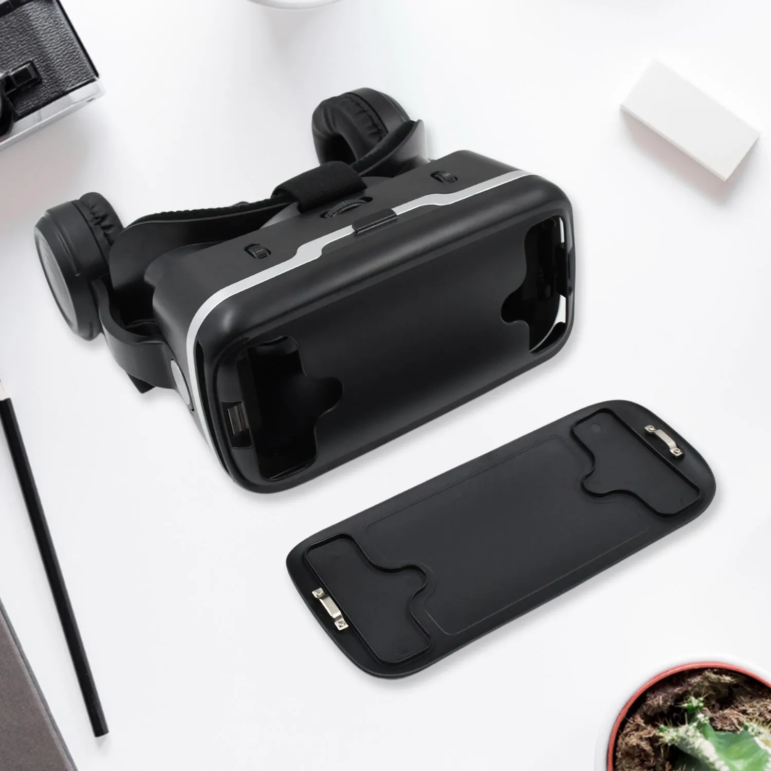 3D /HD VR Glasses Virtual Reality Goggles Headset for iOS for Android SmartphoneVR Goggles-For 3D VR Movies Video Games with Headphones (1 Pc)