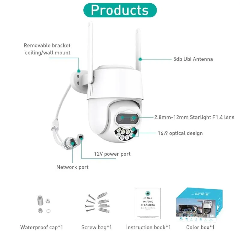 400W Dual Screen Dual Channel Ip Camera With Synchronous Monitoring