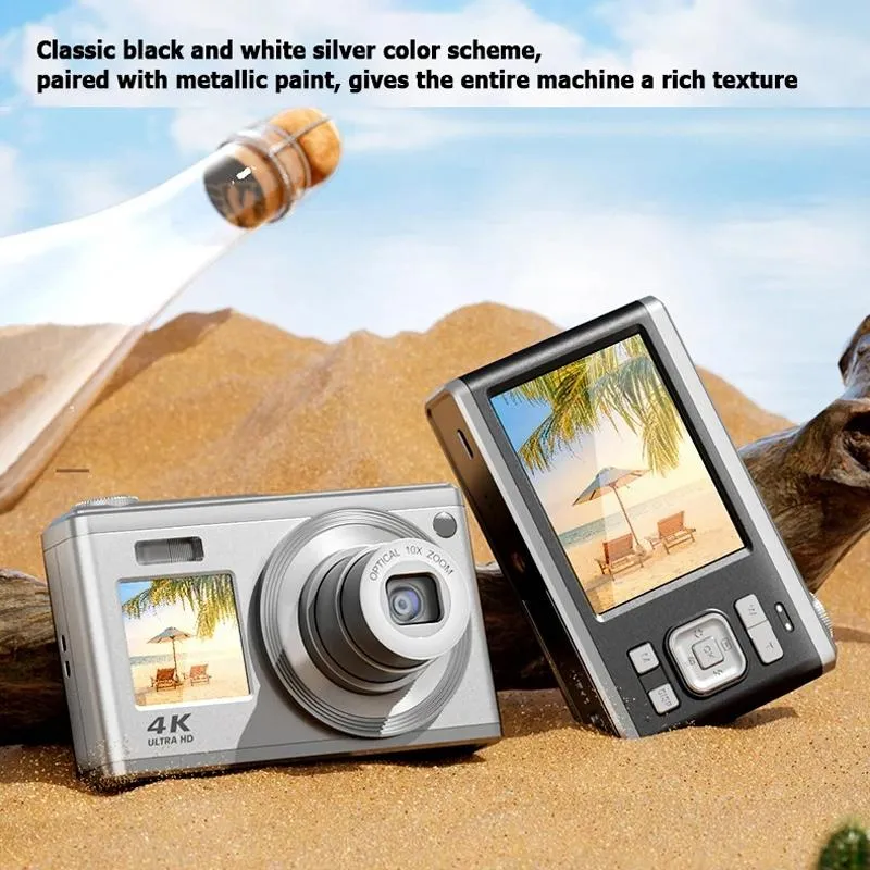 4K HD Digital Camera | 60MP | Dual Screen Selfie Camera | No Memory | Black Edition