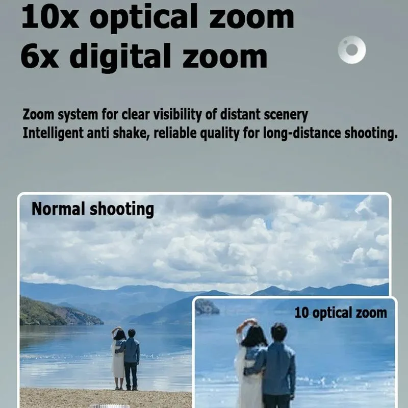 4K HD Digital Camera | 60MP | Dual Screen Selfie Camera | No Memory | White Edition