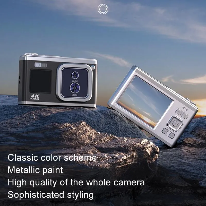 4K Hd Optical Dual Lens Digital Camera 50Mp Dual Screen Selfie Camera No Memory