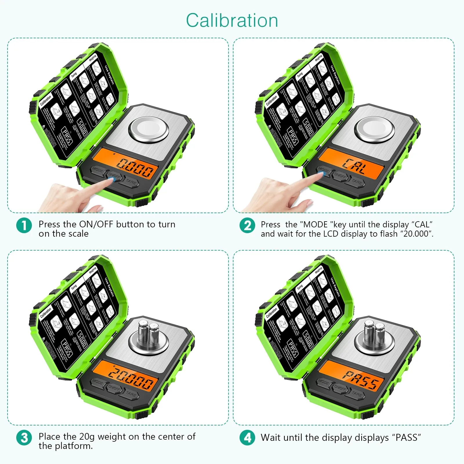 50g / 0.001g Digital Scales With 20g Calibration Weights | 2 Options