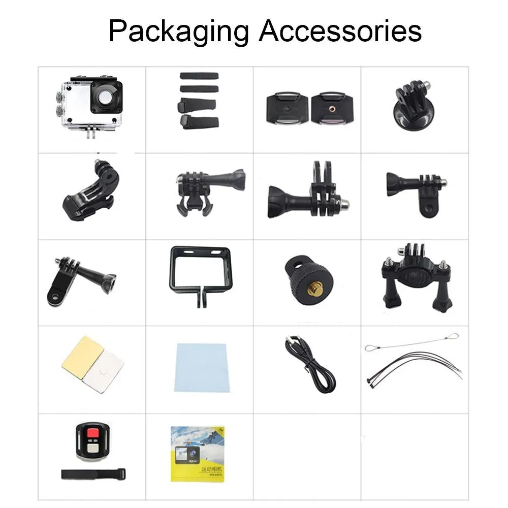 5k/30fps Wifi Hd Anti Shake Remote Touch Dual Screen Ip68 Waterproof Sports Camera