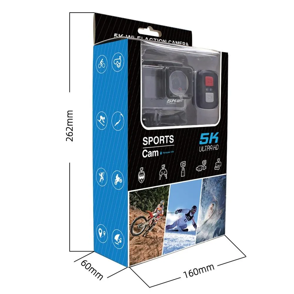 5k/30fps Wifi Hd Anti Shake Remote Touch Dual Screen Ip68 Waterproof Sports Camera