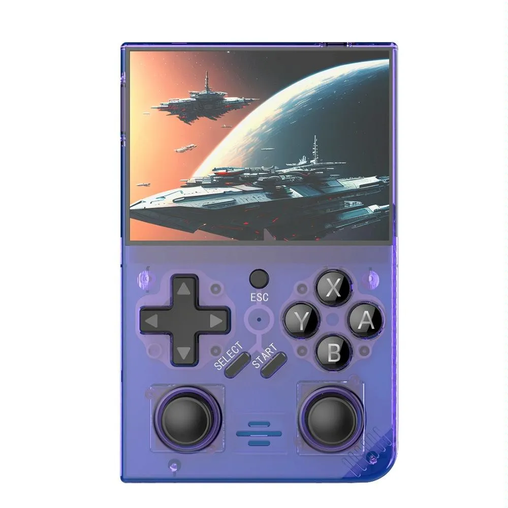 64G Handheld Game Console With 10 000  Games - 3.5 Inch Transparent Black