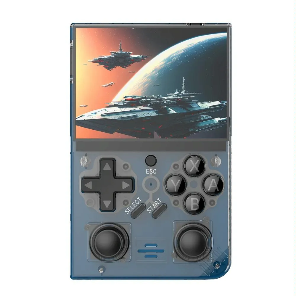 64G Handheld Game Console With 10 000  Games - 3.5 Inch Transparent Black