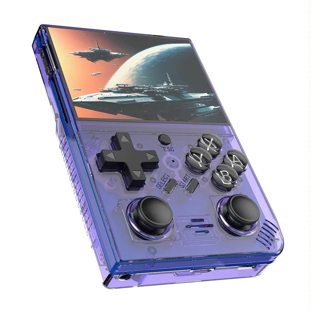 64G Handheld Game Console With 10 000  Games - 3.5 Inch Transparent Black