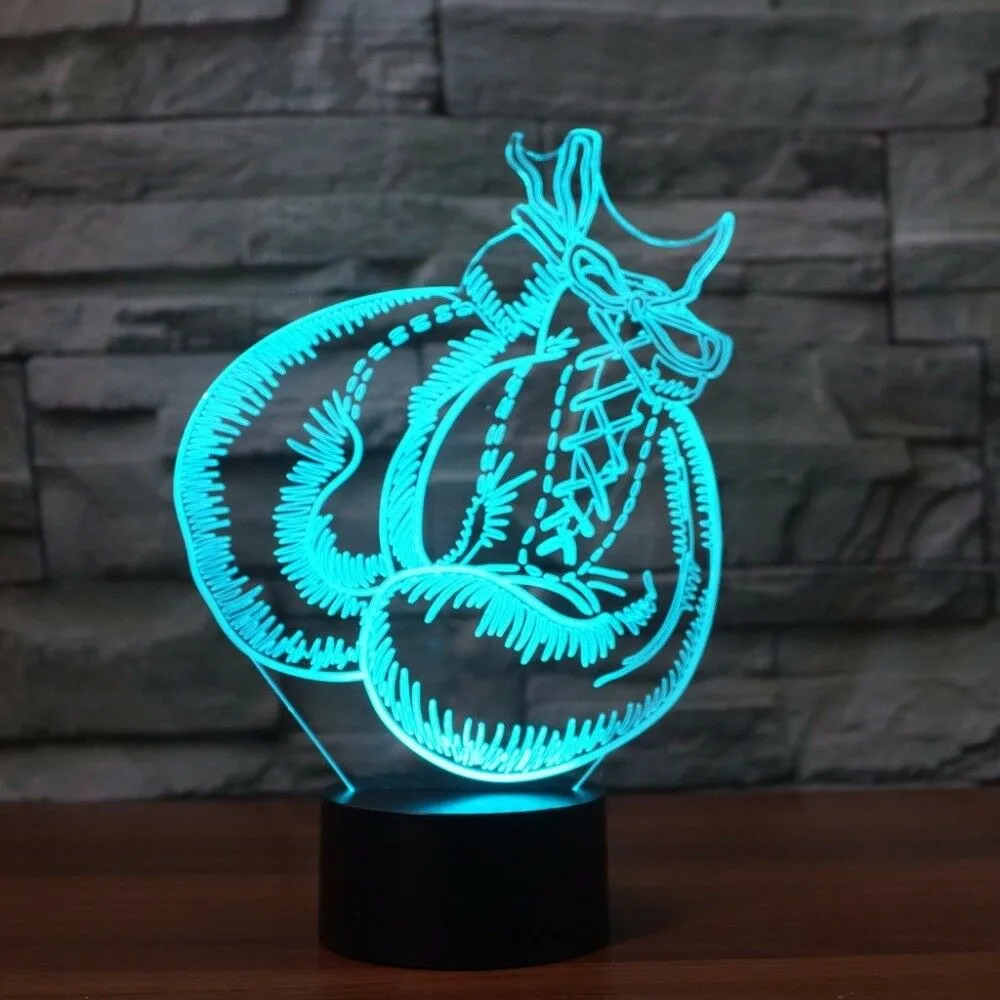 BOXER GLOVES MMA MUAY THAI  3D NIGHT LIGHT