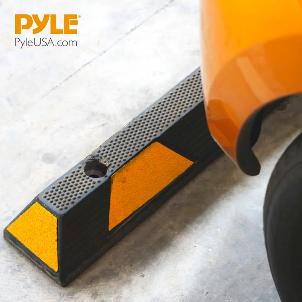 Car Wheel Stops - Vehicle & Truck Parking Curb Tire Stops, Heavy-Duty Rubber Tire Blocks (Extra Wide Style)