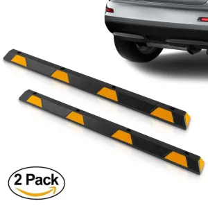 Car Wheel Stops - Vehicle & Truck Parking Curb Tire Stops, Heavy-Duty Rubber Tire Blocks (Extra Wide Style)