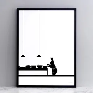 Cooking Rabbit Print