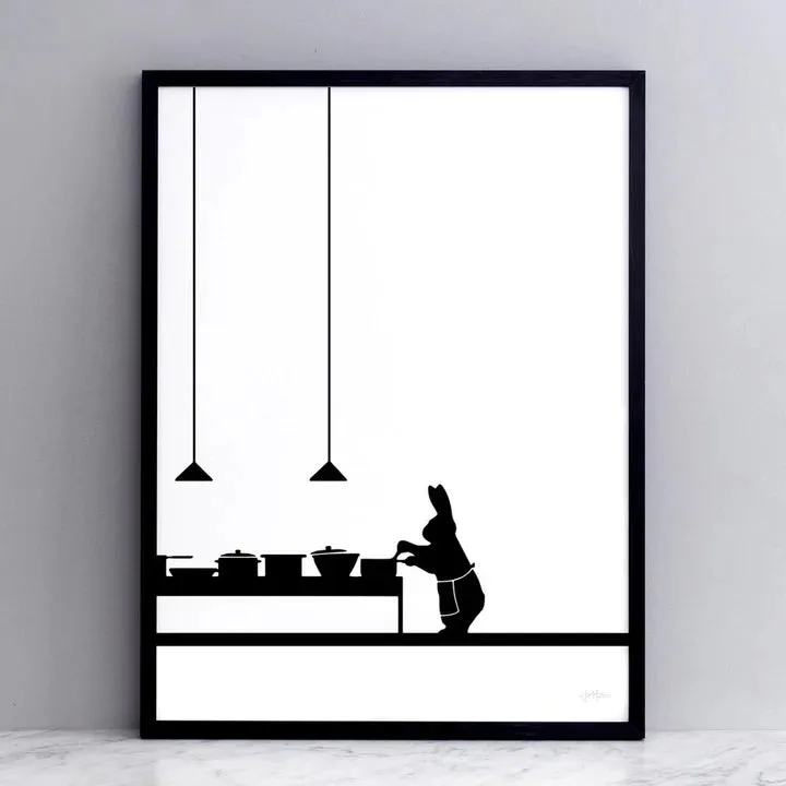 Cooking Rabbit Print