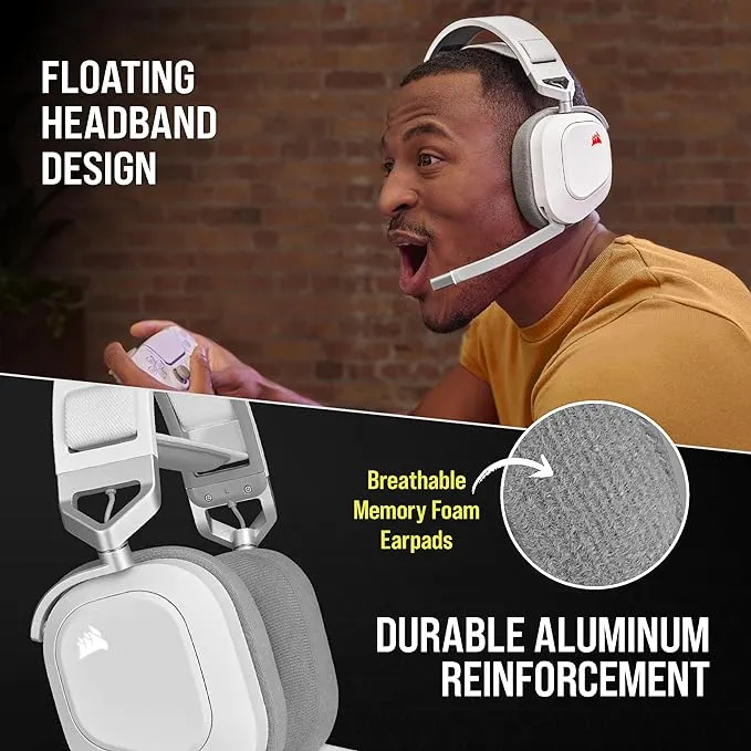Corsair HS80 RGB Wireless Gaming Headset (White)