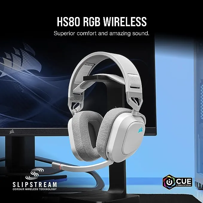 Corsair HS80 RGB Wireless Gaming Headset (White)