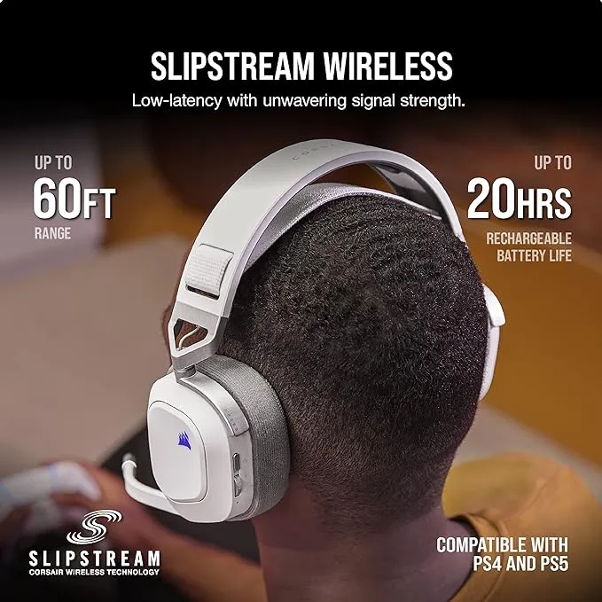 Corsair HS80 RGB Wireless Gaming Headset (White)