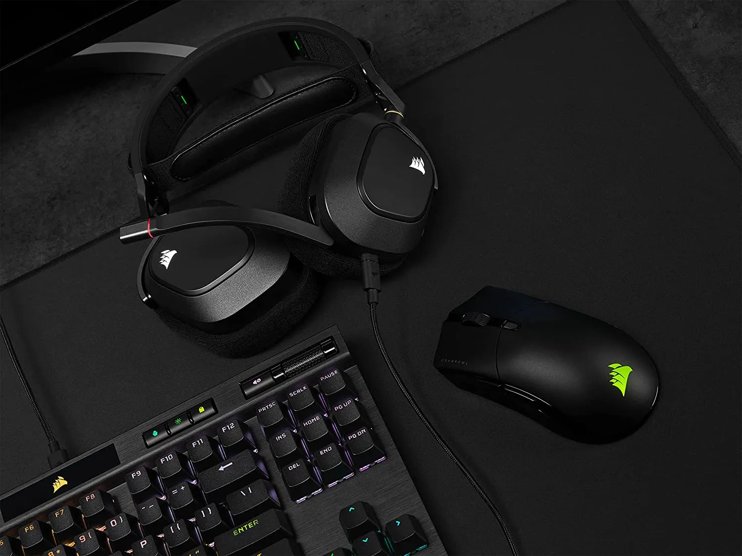 Corsair HS80 RGB Wireless Premium Gaming Headset with Spatial Audio - Works with Mac, PC, PS5, PS4 - Carbon