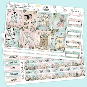 Flowers Flutter Hobonichi Cousin Weekly Sticker Kit