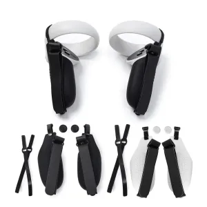 For Oculus Quest 2 Touch Controller Silicone Shell Half Pack Handle Grip Protective Cover with Strap