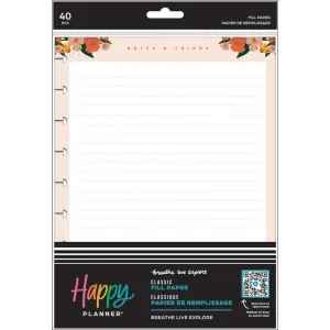 Happy Planner Breathe Live Explore Classic Fill Paper - Lined   Dot Grid
