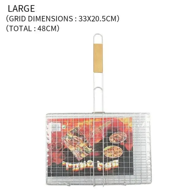 Non-stick BBQ Fish Clip Portable BBQ Grilling Basket Heat-resistant Barbecue Fish Clip Net Outdoor Camping Tools