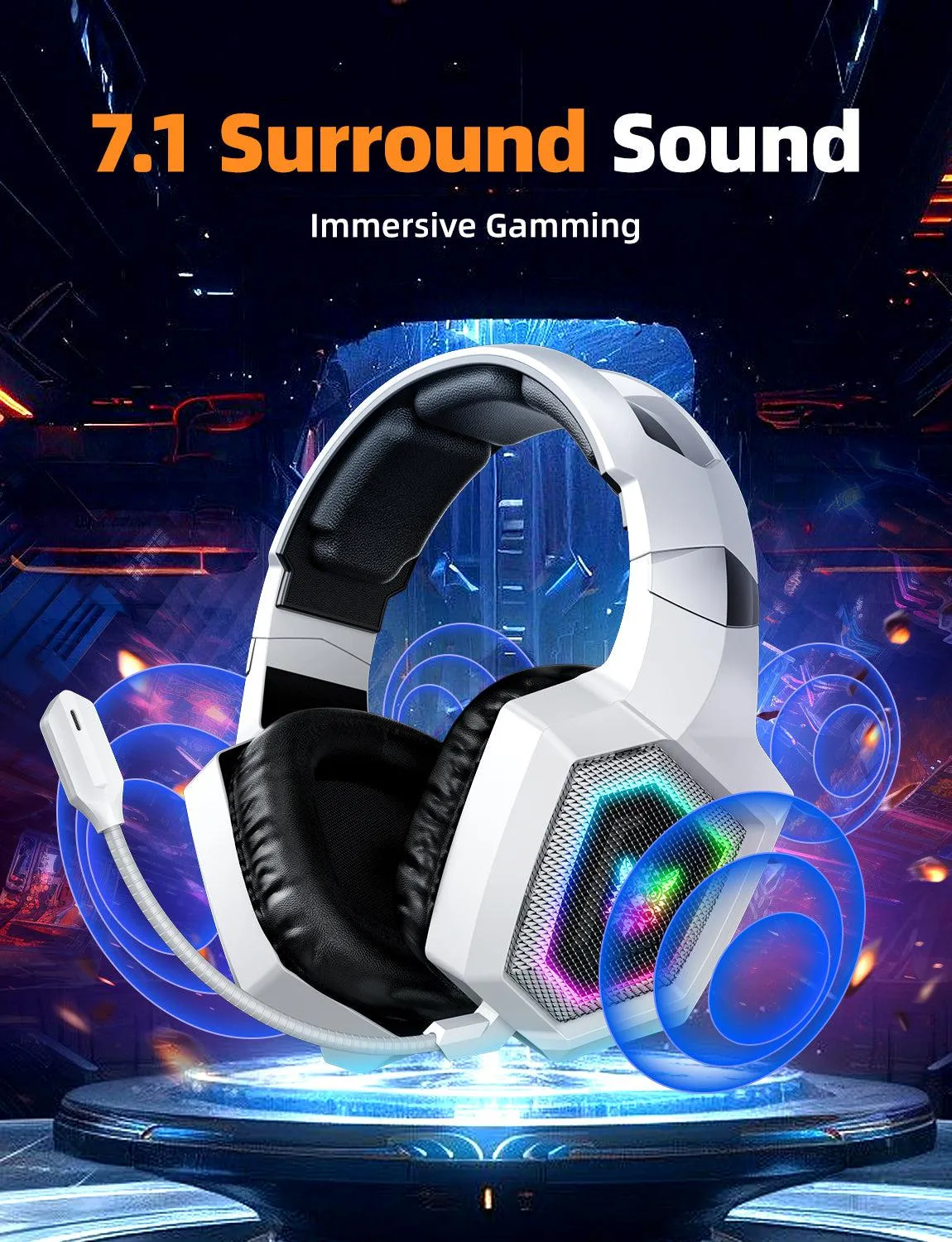 ONIKUMA GT806 Wireless Gaming Headset Headworn Bluetooth 2.4g Wireless Wired Three Mode Lightweight E-Sports Gamer Headphone