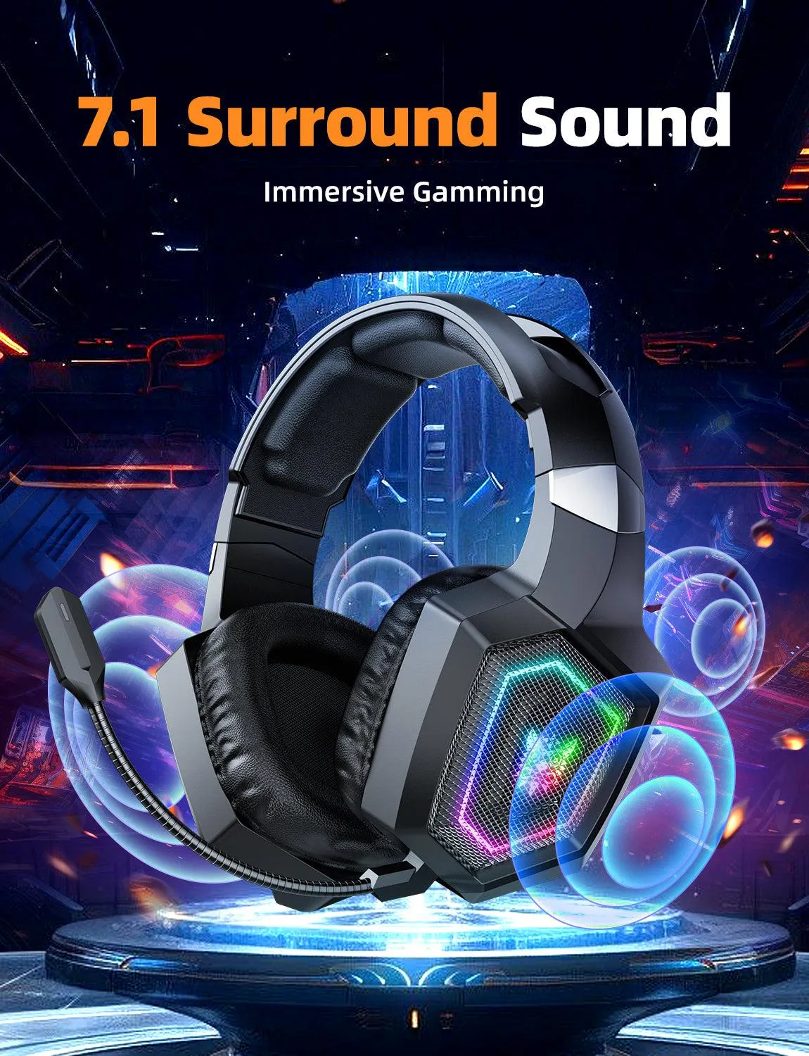 ONIKUMA GT806 Wireless Gaming Headset Headworn Bluetooth 2.4g Wireless Wired Three Mode Lightweight E-Sports Gamer Headphone