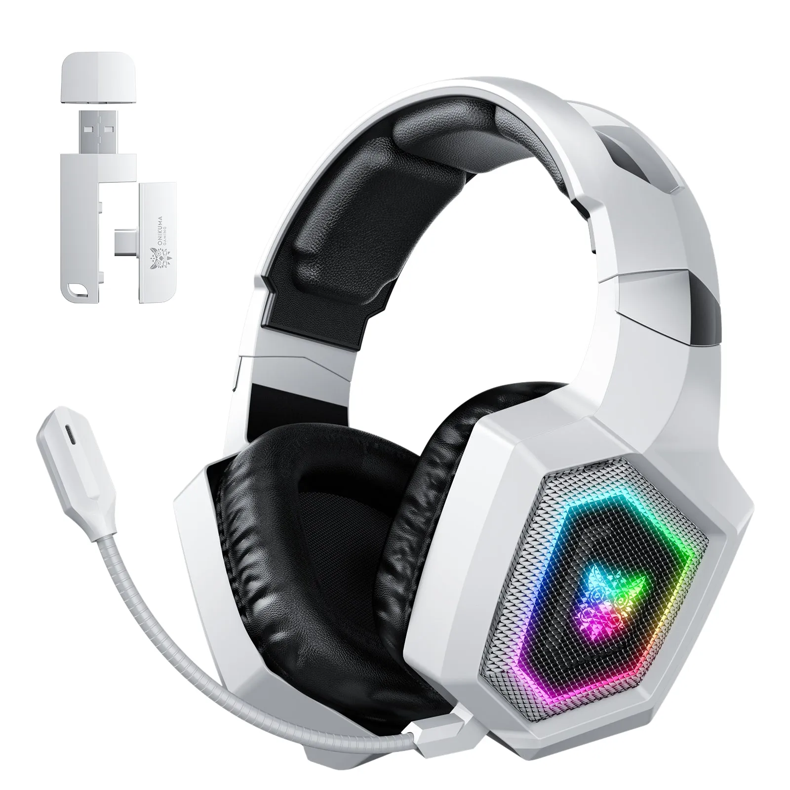 ONIKUMA GT806 Wireless Gaming Headset Headworn Bluetooth 2.4g Wireless Wired Three Mode Lightweight E-Sports Gamer Headphone