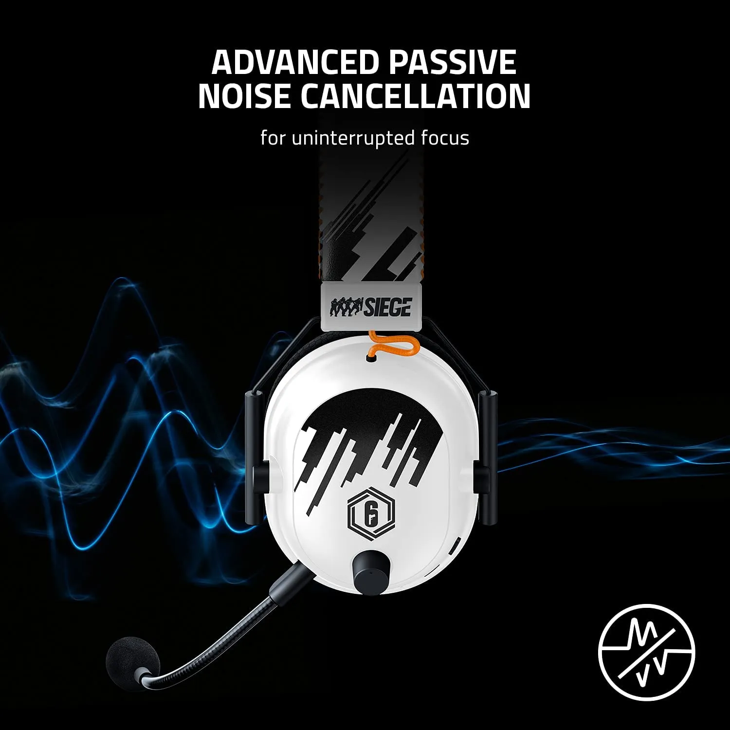 Razer Headset BlackShark V2 Pro Wireless Gaming Headset: THX 7.1 Spatial Surround Sound - 50mm Drivers - Detachable Mic - for PC, PS4, PS5, Switch, Xbox One, Xbox Series X & S - Rainbow 6 Edition
