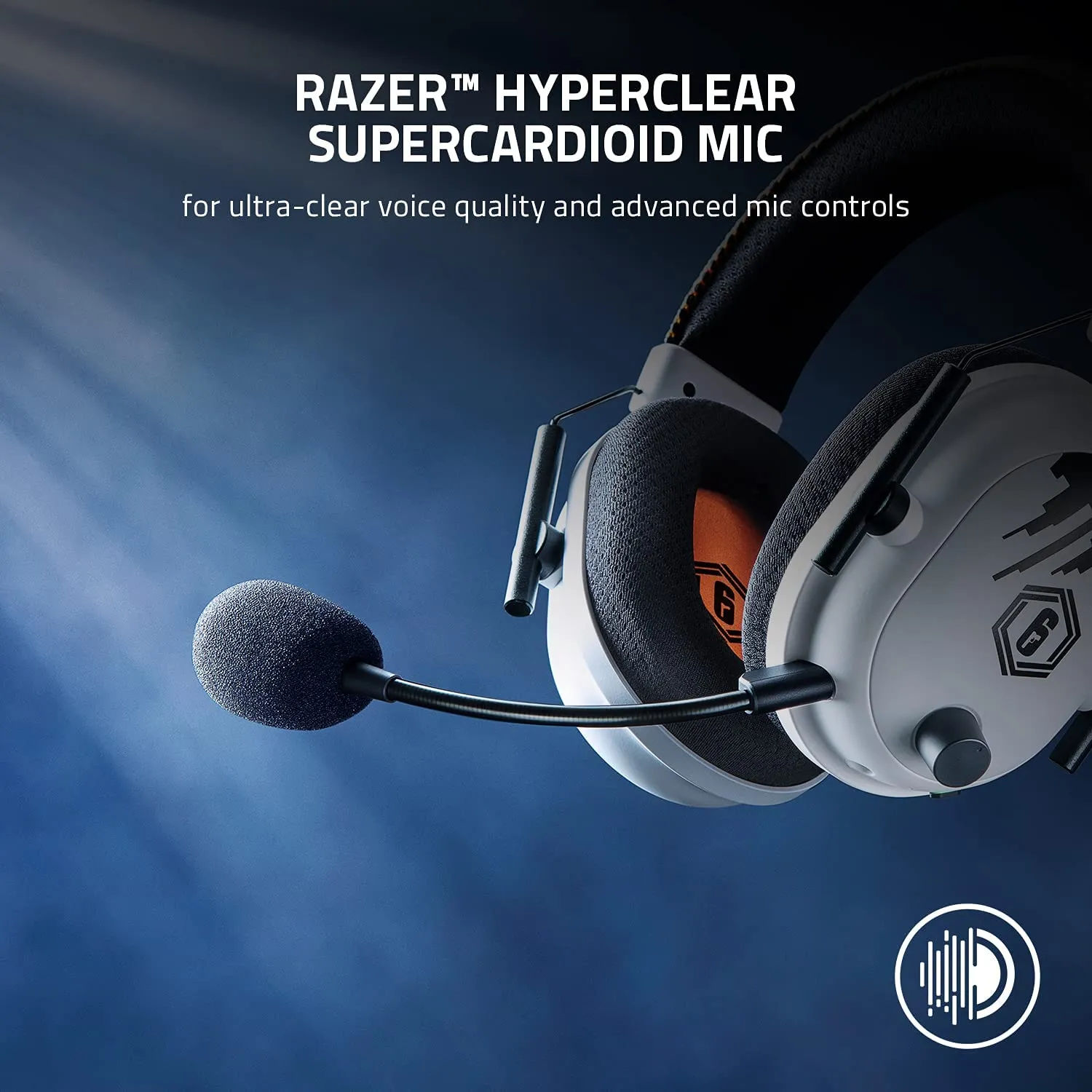 Razer Headset BlackShark V2 Pro Wireless Gaming Headset: THX 7.1 Spatial Surround Sound - 50mm Drivers - Detachable Mic - for PC, PS4, PS5, Switch, Xbox One, Xbox Series X & S - Rainbow 6 Edition