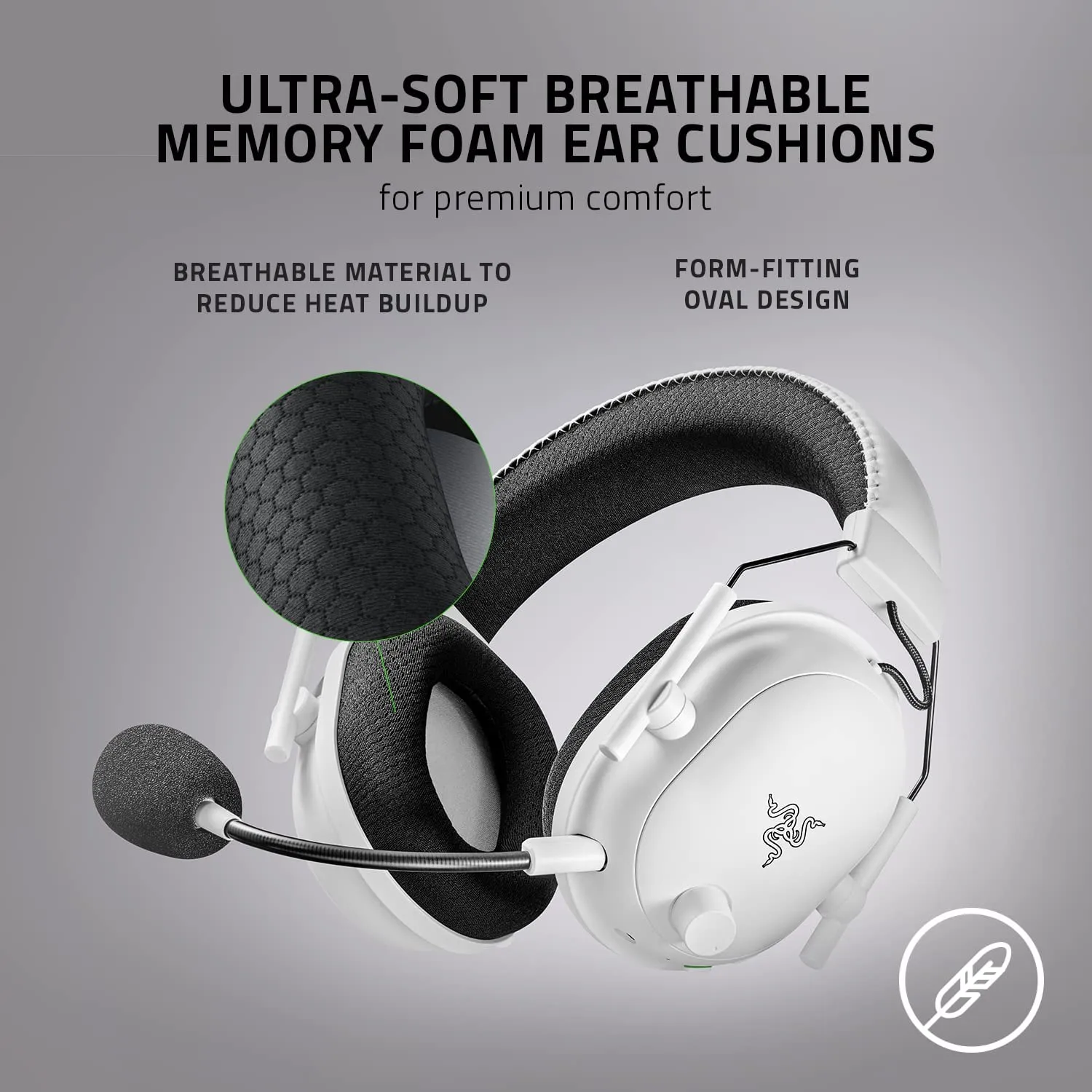 Razer Headset BlackShark V2 Pro Wireless Gaming Headset: THX 7.1 Spatial Surround Sound - 50mm Drivers - Detachable Mic - for PC, PS5, PS4, Switch, Xbox One, Xbox Series X|S - White
