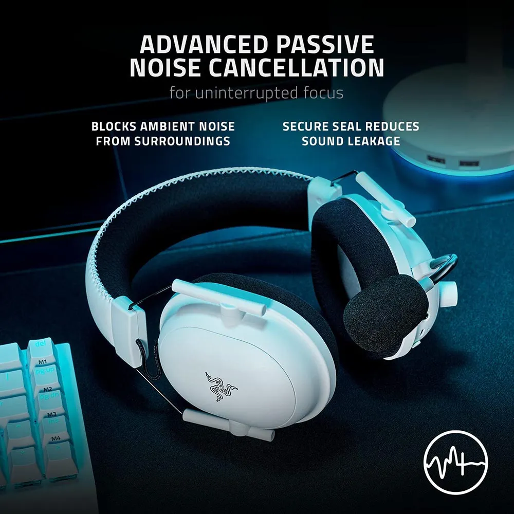 Razer Headset BlackShark V2 Pro Wireless Gaming Headset: THX 7.1 Spatial Surround Sound - 50mm Drivers - Detachable Mic - for PC, PS5, PS4, Switch, Xbox One, Xbox Series X|S - White